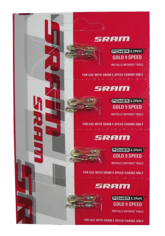 SRAM Power Link 9-speed chain lock link gold SRAM Power Link 9-speed Chain Lock Link Gold -Bike Zubehör Kettenverschlussglied Sram Power Link 9 fach gold