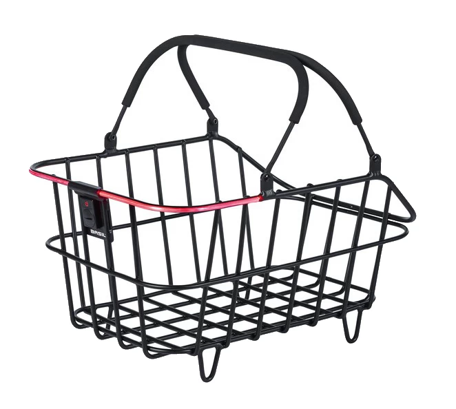 Basil Gepäckträgerkorb CentoAlu Nordlicht Schwarz, 46x34x26cm, Weitmaschig, Für Racktime
