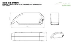 E-Bike Vision - EBV E-Bike Battery, Compatible To Bosch Active (Plus) / Performance (CX) 36 V Downtu -Bike Zubehör ebv ebike 2 0 powerpack measurements 2