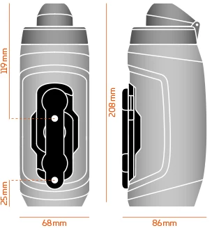 Fidlock Twist Bottle 590 Trinkflasche transparent schwarz + Bike Base Fidlock Twist Bottle 590 Trinkflasche Transparent Schwarz + Bike Base -Bike Zubehör fidlock twist bottle 590 ml bike base abmessung