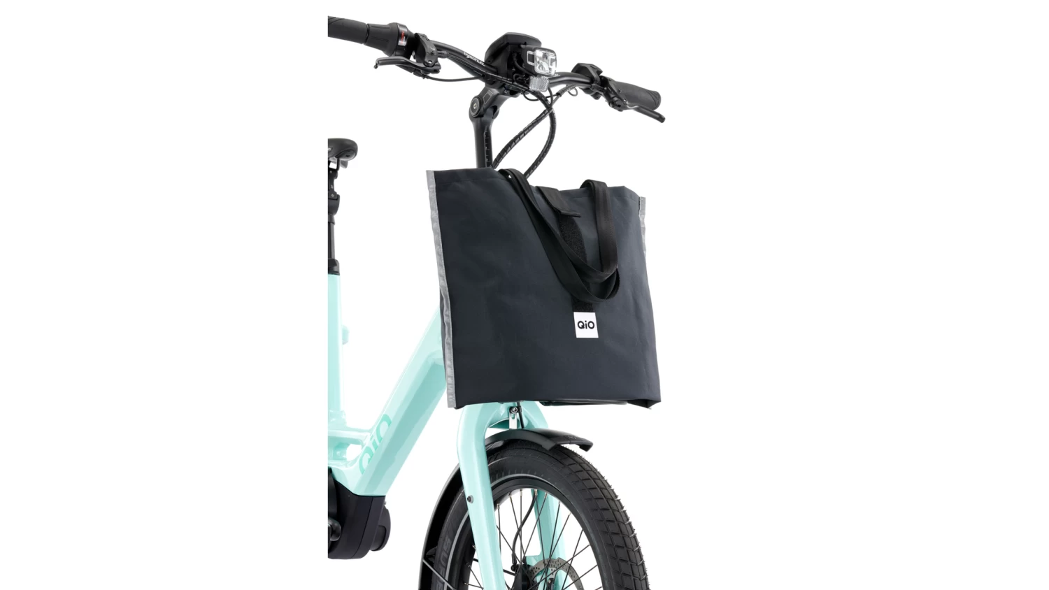 Qio Vorderrad Gepäckträgertasche LISA Qio Vorderrad Gepäckträgertasche LISA -Bike Zubehör qio vorderrad gepaecktraegertasche lisa montiert