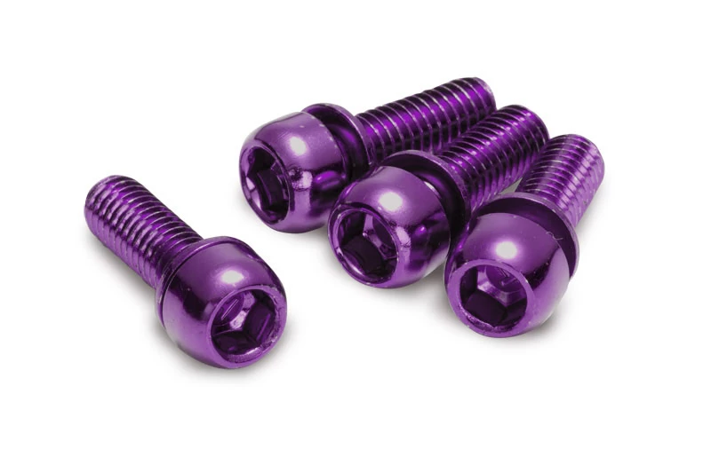 REVERSE Brake adapter screw set 4 pcs. M6x18mm REVERSE Brake Adapter Screw Set 4 Pcs. M6x18mm -Bike Zubehör reverse brake adapter screw set 4 pcs m6 18mm purple