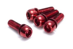 REVERSE Brake Adapter Screw Set 4 Pcs. M6x18mm 6 REVERSE Brake Adapter Screw Set 4 Pcs. M6x18mm -Bike Zubehör reverse brake adapter screw set 4 pcs m6 18mm red