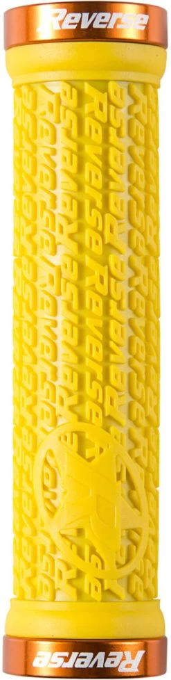 REVERSE Griff Stamp Lock On Ø30mm X 135mm -Bike Zubehör reverse griff stamp lock on durchmesser30mm 135mm gelb orange